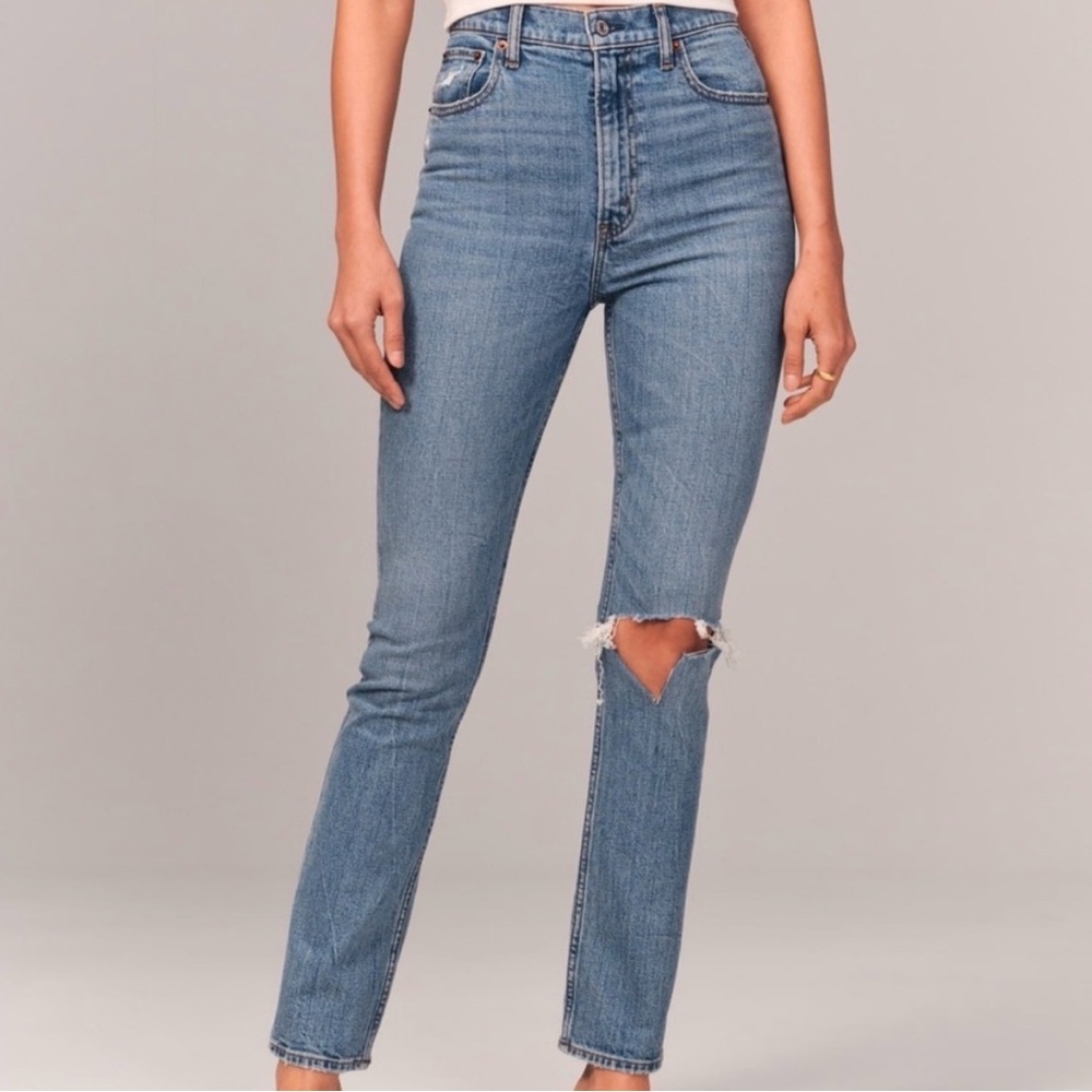 Abercrombie & Fitch Curve Love 90s Slim Straight Ultra High‎ Rise Jeans 26/2R